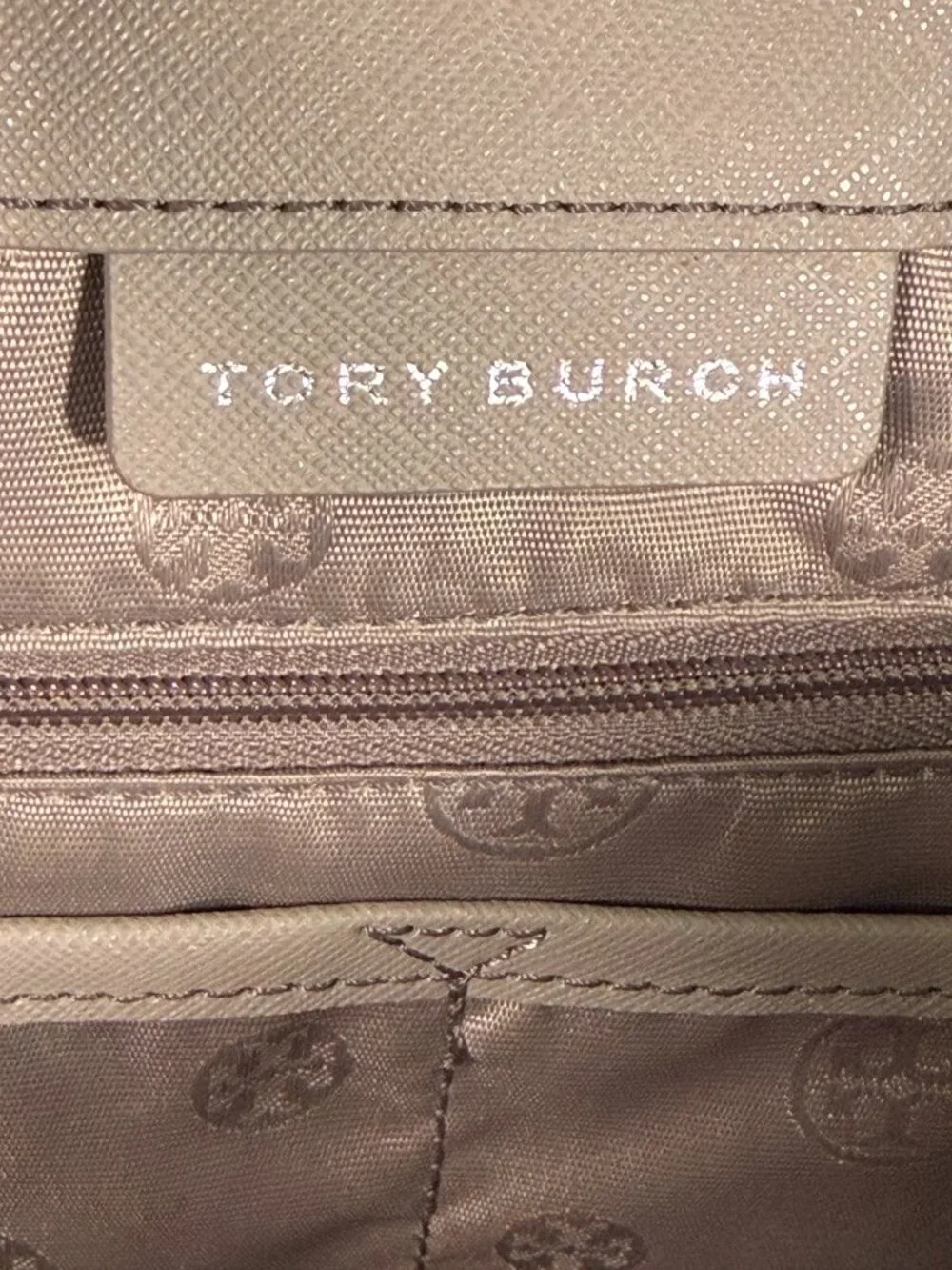 TORY BURCH York Buckle Taupe Leather Tote and Matching Wallet